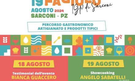 XLIII edizione del Fagiolo IGP di Sarconi, madrina dell’evento Bianca Guaccero. Il Presidente della Pro Loco Fortunato