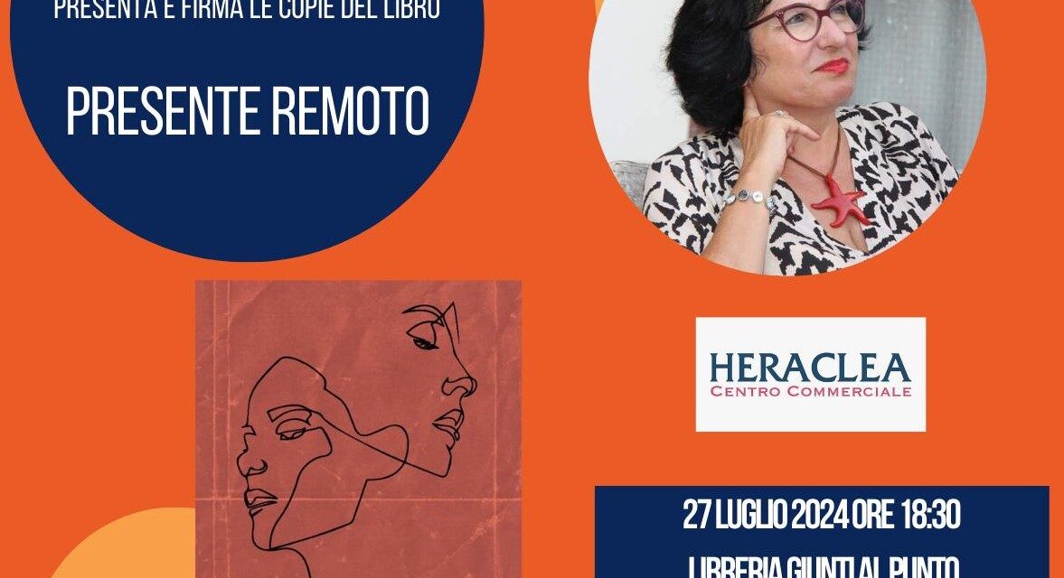 Presente Remoto “ il 26 luglio con la scrittrice calabrese Benvenuto a Policoro per parlare di un femminile violato