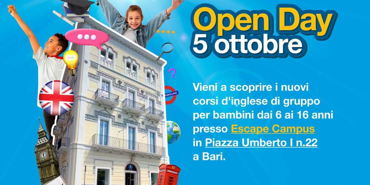 Escape Campus. Il 5 ottobre a Bari parte l’Open day dell’accademia di lingue