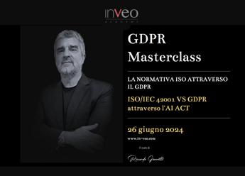 Inveo Academy, terzo appuntamento con Masterclass Gdpr: Ia al centro