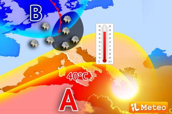 Italia divisa in due, temporali forti al Nord e super caldo al Sud