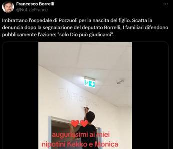 Pozzuoli, imbrattano muro ospedale per nascita di un bambino – Video